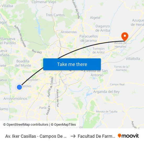 Av. Iker Casillas - Campos De Fútbol to Facultad De Farmacia map