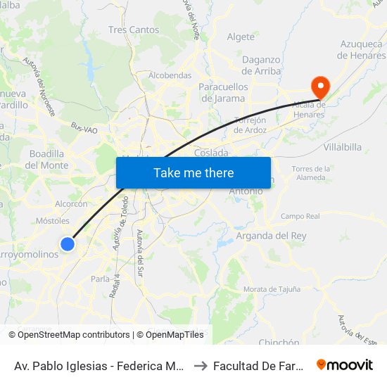 Av. Pablo Iglesias - Federica Montseny to Facultad De Farmacia map