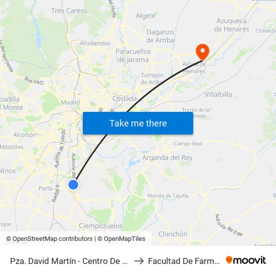 Pza. David Martín - Centro De Salud to Facultad De Farmacia map