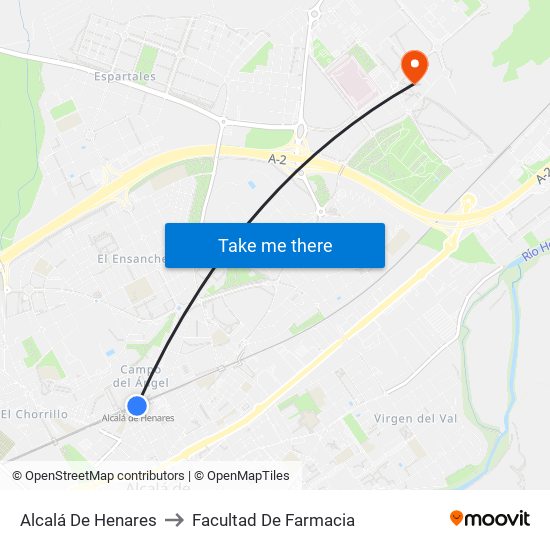Alcalá De Henares to Facultad De Farmacia map