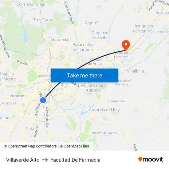 Villaverde Alto to Facultad De Farmacia map