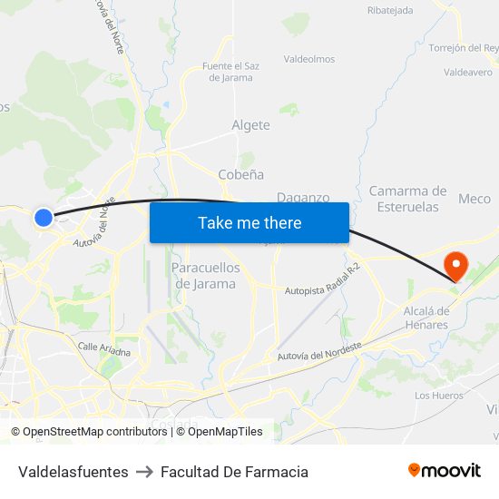 Valdelasfuentes to Facultad De Farmacia map