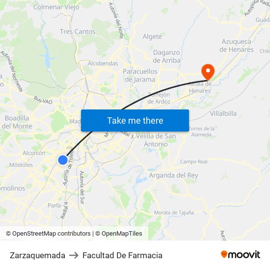 Zarzaquemada to Facultad De Farmacia map