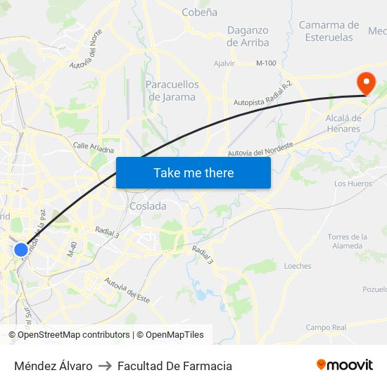 Méndez Álvaro to Facultad De Farmacia map