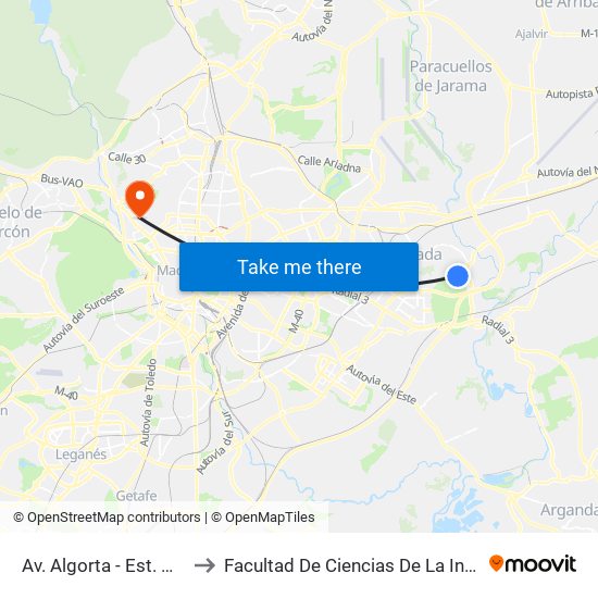 Av. Algorta - Est. Henares to Facultad De Ciencias De La Información map