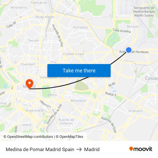 Medina de Pomar Madrid Spain to Madrid map