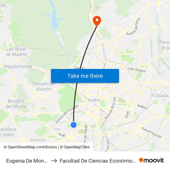 Eugenia De Montijo - Fátima to Facultad De Ciencias Económicas Y Empresariales map