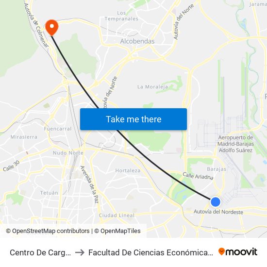 Centro De Carga Aérea 1 to Facultad De Ciencias Económicas Y Empresariales map