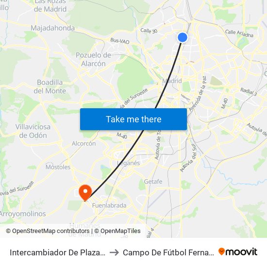 Intercambiador De Plaza De Castilla to Campo De Fútbol Fernando Torres map