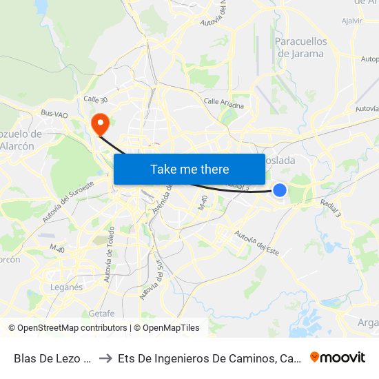 Blas De Lezo - Ilusión to Ets De Ingenieros De Caminos, Canales Y Puertos map