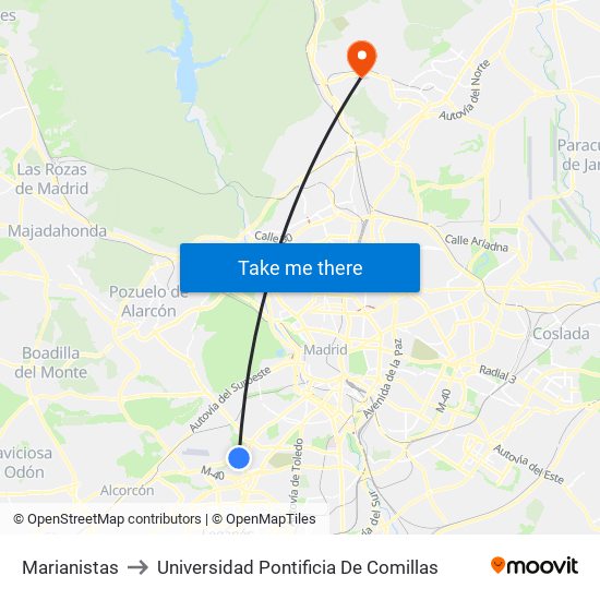 Marianistas to Universidad Pontificia De Comillas map