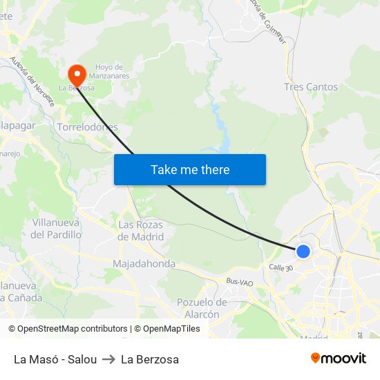 La Masó - Salou to La Berzosa map