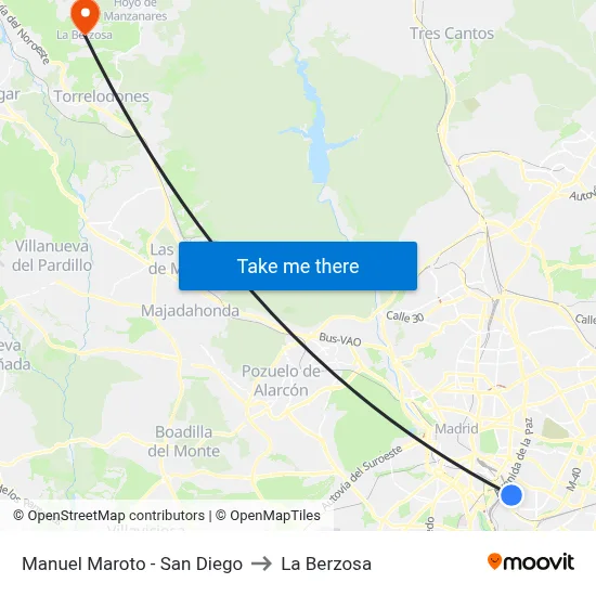 Manuel Maroto - San Diego to La Berzosa map