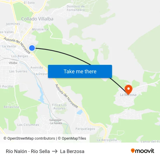 Río Nalón - Río Sella to La Berzosa map