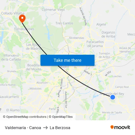 Valdemaría - Canoa to La Berzosa map