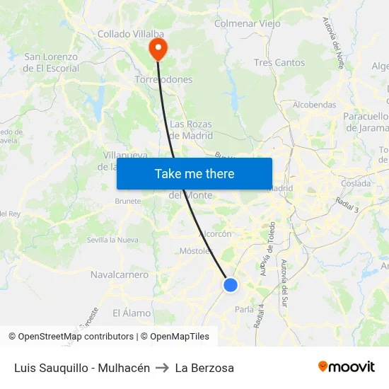Luis Sauquillo - Mulhacén to La Berzosa map