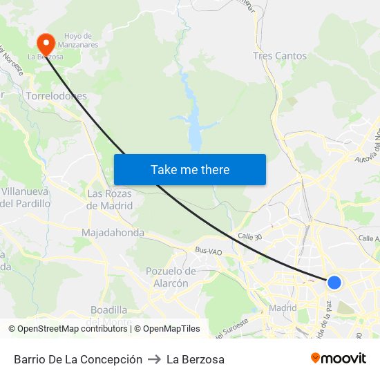 Barrio De La Concepción to La Berzosa map