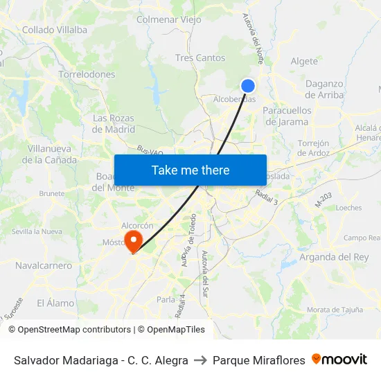 Salvador Madariaga - C. C. Alegra to Parque Miraflores map
