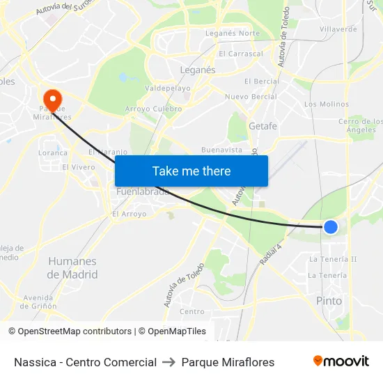 Nassica - Centro Comercial to Parque Miraflores map