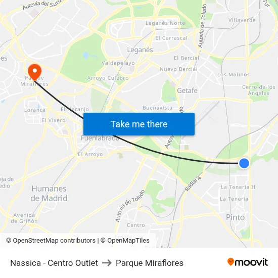 Nassica - Centro Outlet to Parque Miraflores map