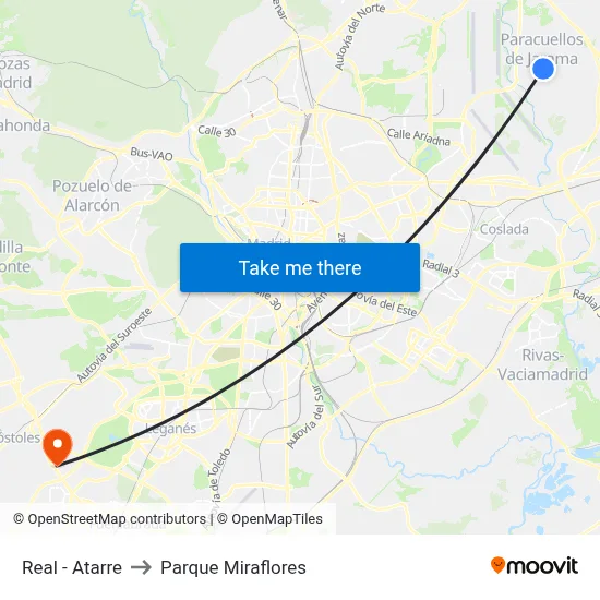 Real - Atarre to Parque Miraflores map