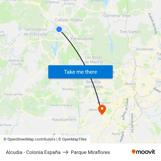 Alcudia - Colonia España to Parque Miraflores map