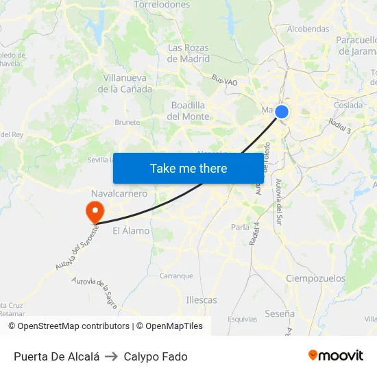 Puerta De Alcalá to Calypo Fado map