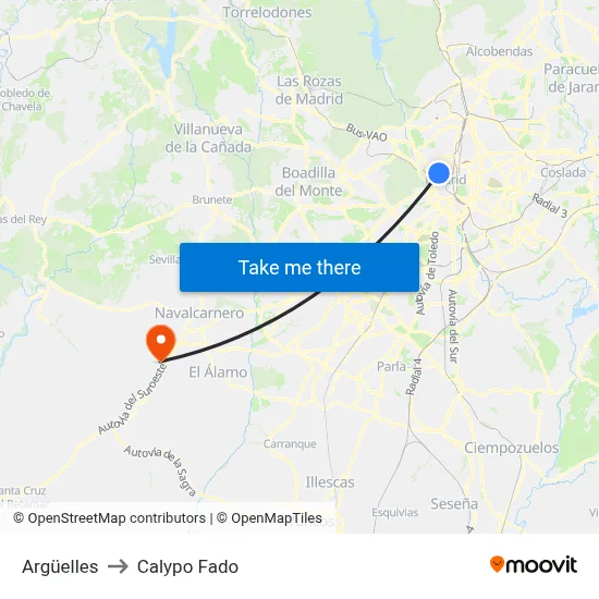Argüelles to Calypo Fado map