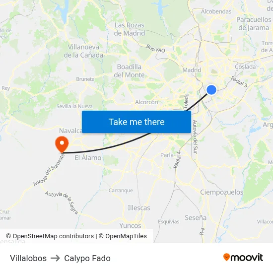 Villalobos to Calypo Fado map