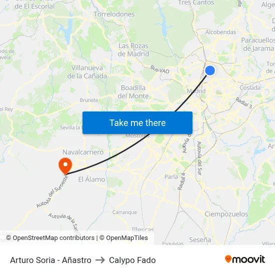 Arturo Soria - Añastro to Calypo Fado map