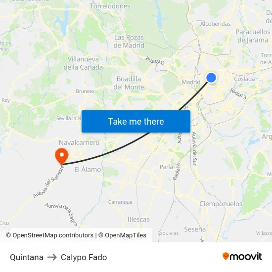 Quintana to Calypo Fado map