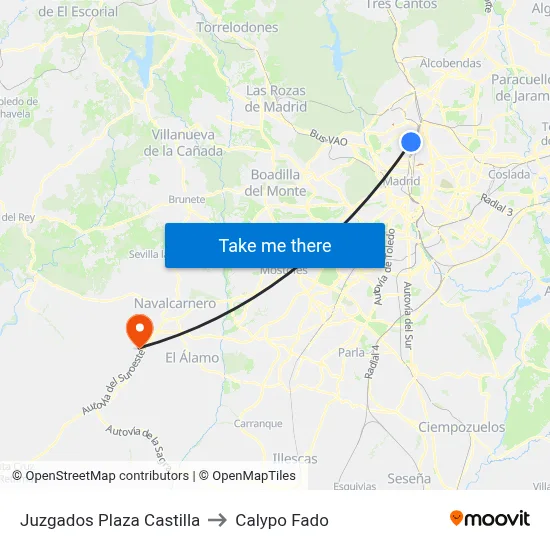 Juzgados Plaza Castilla to Calypo Fado map