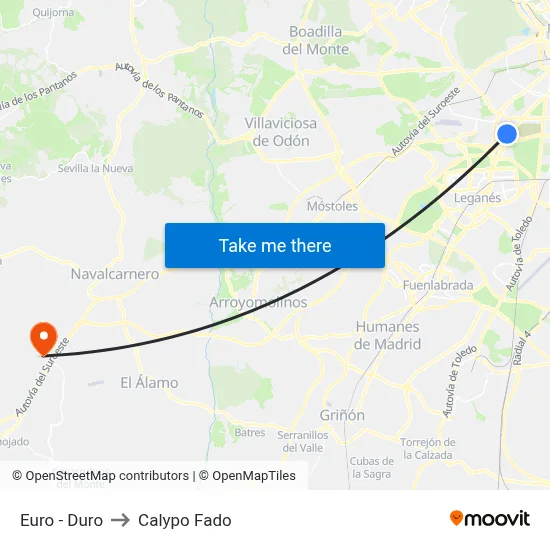 Euro - Duro to Calypo Fado map