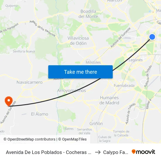 Avenida De Los Poblados - Cocheras Emt to Calypo Fado map