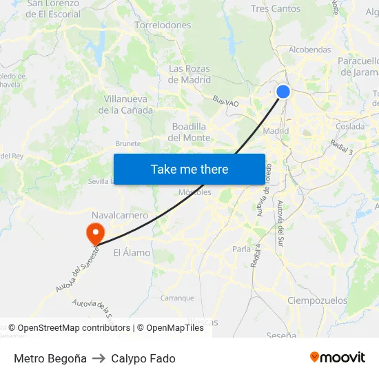 Metro Begoña to Calypo Fado map