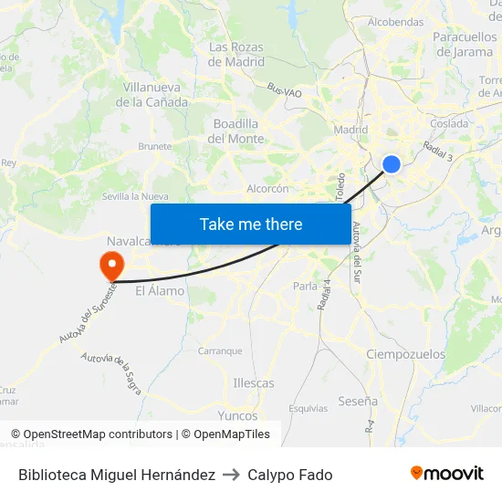 Biblioteca Miguel Hernández to Calypo Fado map