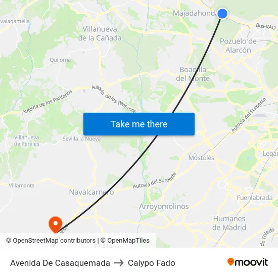 Avenida De Casaquemada to Calypo Fado map