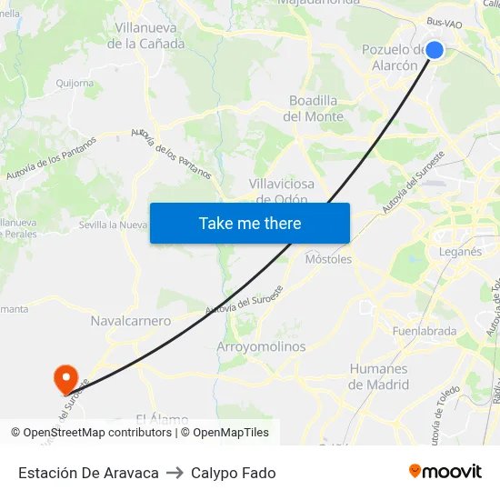Estación De Aravaca to Calypo Fado map