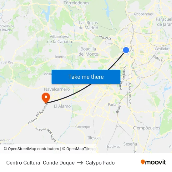 Centro Cultural Conde Duque to Calypo Fado map