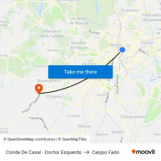 Conde De Casal - Doctor Esquerdo to Calypo Fado map