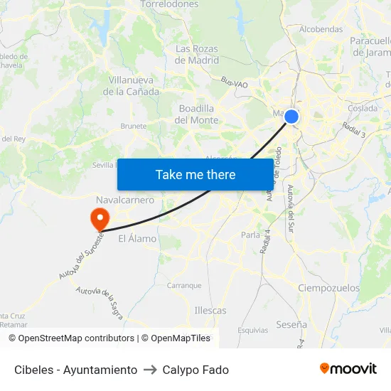 Cibeles - Ayuntamiento to Calypo Fado map