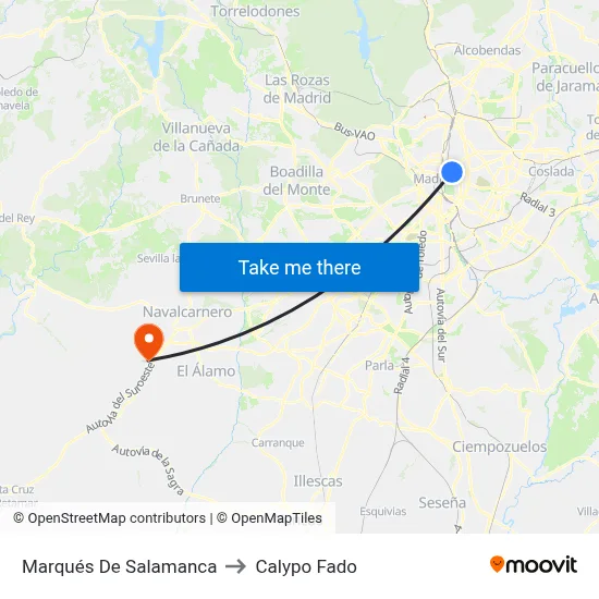 Marqués De Salamanca to Calypo Fado map