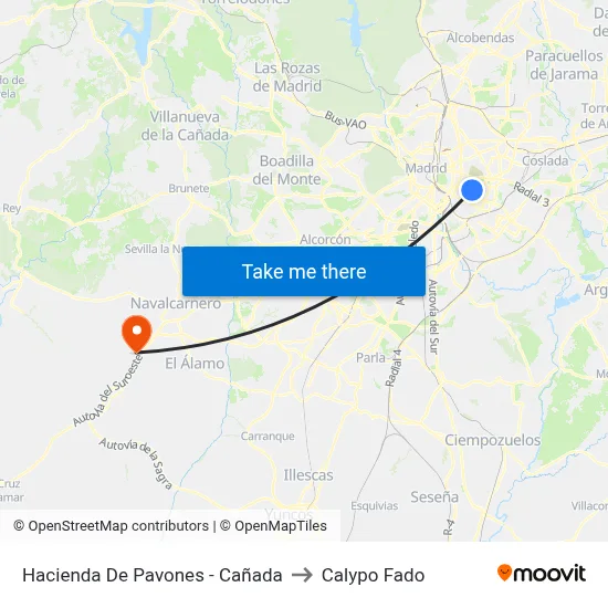 Hacienda De Pavones - Cañada to Calypo Fado map