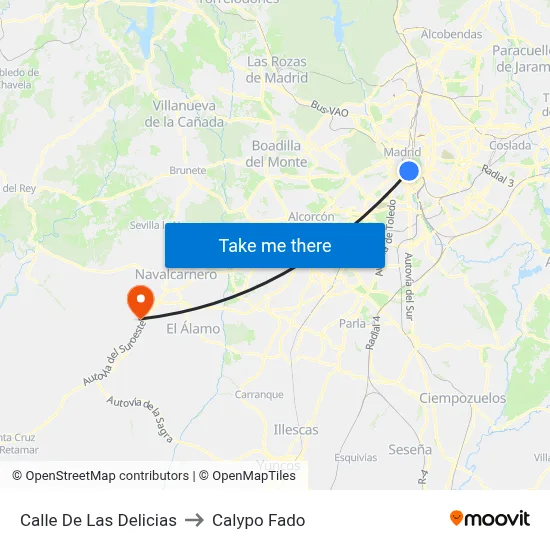 Calle De Las Delicias to Calypo Fado map