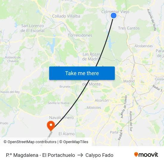 P.º Magdalena - El Portachuelo to Calypo Fado map