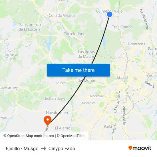 Ejidillo - Musgo to Calypo Fado map