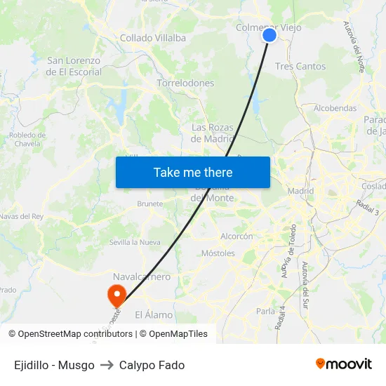 Ejidillo - Musgo to Calypo Fado map