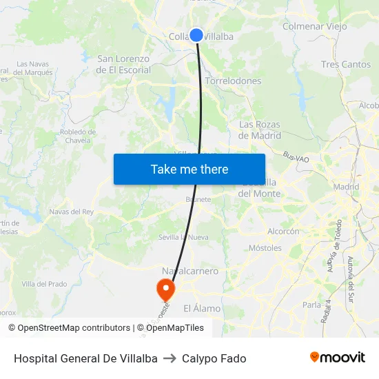 Hospital General De Villalba to Calypo Fado map