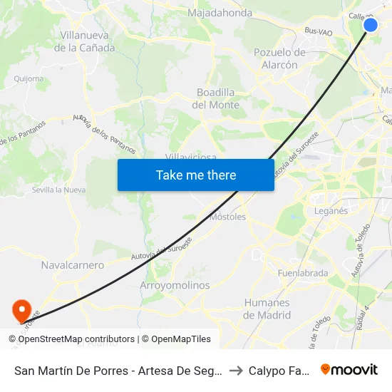 San Martín De Porres - Artesa De Segre to Calypo Fado map