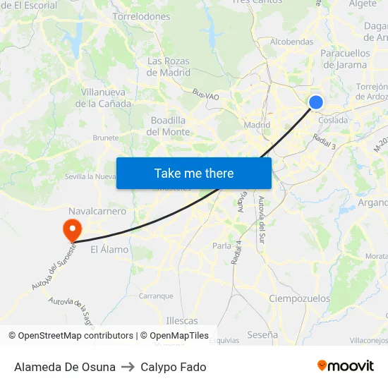 Alameda De Osuna to Calypo Fado map